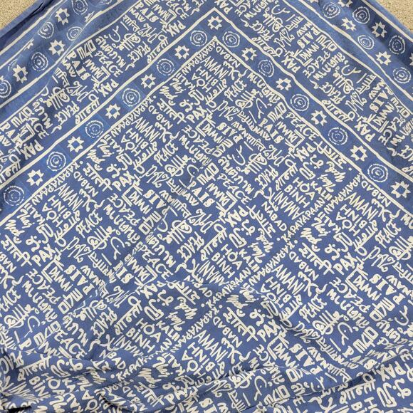 Archana Hanukkah Tablecloth 84" x 60" Blue White Cotton Rectangular Lightweight - Picture 9 of 13